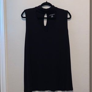 Black Lane Bryant Choker Cutout Blouse